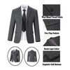 YoTsaiSpring Tweed Herringbone Boys Suit Retro 3 Piece Grey Suits