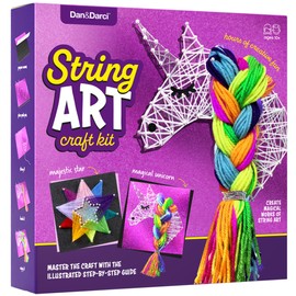 Dan&Darci String Art Craft Kit for Kids - Girls Birthday Gifts for Ages 12 Year Old - Crafts Kits for Girl Age 10,11,12 - DIY Unicorn & Star Toys Gift for Girls & Boys - Arts and Crafts Present