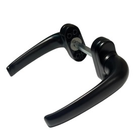 Sivenci Aluminium Door Handle Set | Rosette Handle | Oval Sign | With Bezel | 8 mm Square | Ambidextrous Reversible Crank | Painted Black