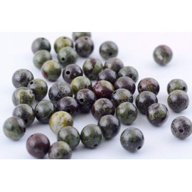 Natural Stone Beads 100pcs 8mm Dragon Blood Stone Round Genuine Stone Beading Loose Gemstone Hole Size 1mm DIY Smooth Beads for Bracelet Necklace Earrings Jewelry Making (Dragon Blood Stone Red, 8mm)