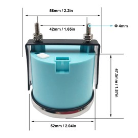 BLUERICE 2" Digital Fuel Level Gauge Meter 0-190ohm Red Color Background Light 52mm 12V/24V with Gauge Mount