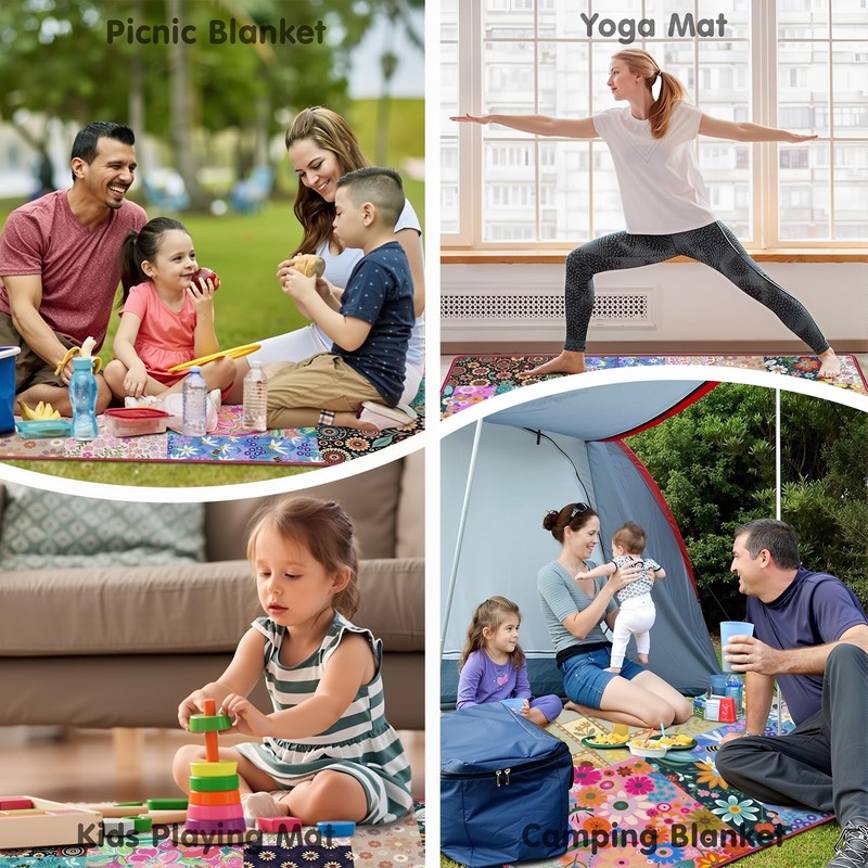 Supfitness Extra Large Picnic Blankets Waterproof Foldable (60 "x 80")