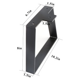 ALXEH 8 Inch Trapezoid Table Legs Black, DIY Furniture Metal Legs for Coffee Table, Bench Stool Legs Cabinet End Table Feet - Set of 2