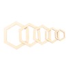 205Pcs Hexagonal Wooden Cutouts 5 Sizes Light Durable Odourless Blank