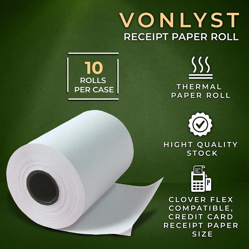 Vonlyst Thermal Paper Roll for Clover Flex Receipt Paper 2