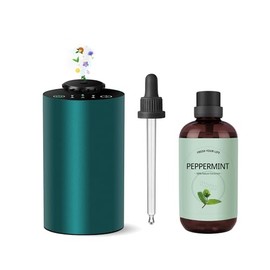 Waterless Diffuser,Metal Housing Waterless Essential Oil Diffuser with 120ml Essential Oil,Battery Operated Lasts 48 H, Car Diffuser with 4 FL.OZ Oil 10/30/90s Spray Setting