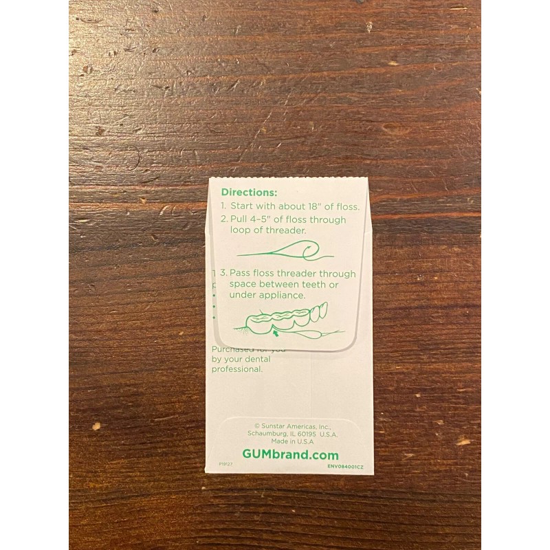 GUM 50x Sunstar GUM 840 Eez-thru FLOSS Threaders 50 pieces