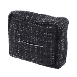 X AUTOHAUX Car Tissue Holder Car Tissue Box Organizer Small Fragrant Plush 7.09"x5.91"x1.97" Black 1 Pc