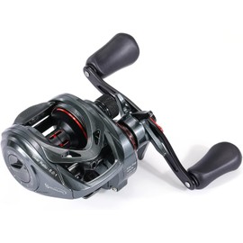 Sougayilang Baitcasting Reel – Lightweight Graphite Frame – 9 + 1 Anti-Reverse Ball Bearings, 8.0:1 High-Speed Gear Ratio Fishing Reel- Black- Right