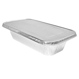 ProPac & Seal 1/3 Size Aluminum Foil Steam Table Pans with Lid Covers - 12x6 Disposable Containers Great for Baking, Cooking, Broiling, BBQ, Heating, Freezing, Meal Prepping Food (Pack of 10) (10)