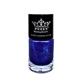 PUEEN Rocking Metallic Nail Polish for Nail Stamping Big 5-Free Formula Nail Color Lacquer (607 Ocean Blue)-BH000580