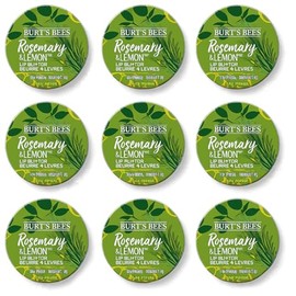 Burt's Bees Mantequilla para labios de 0.4 onzas, romero y limón, paquete de 9 unidades