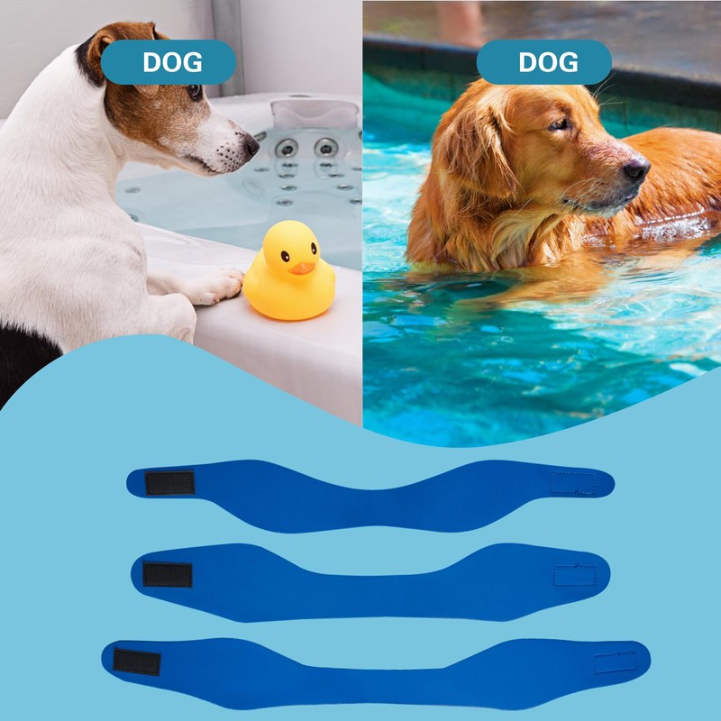 3 PCS Dog Swim Cap Waterproof Rubber Ear Covers 3