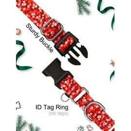 JOOCPUP Martingale Collar for Dogs with TAG Ring, Adjustable Soft Nylon Dog Collars with Buckle Heavy Duty for Small, Medium & Large Dogs (Red Flower,S)