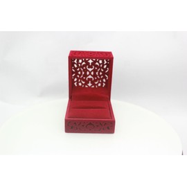 Velvet Jewelry Box for Ring Engagement Wedding favor Oriental Charm Cultural Art (Red, 5.6 * 6.1 * 4.7CM)