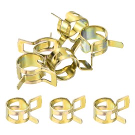Sourcing Map 12mm 15/32inch Gold Hose Clamps, Pack of 5