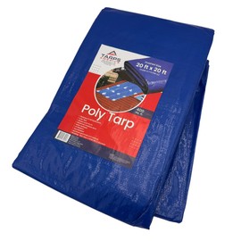 20x20 Blue Tarp – Waterproof Roof Tarp with Grommets, 5 Mil Thick Poly Cover for Emergency Roofing, Camping, Construction, Weather Protection – UV Resistant, Tearproof, Durable – Tarps America
