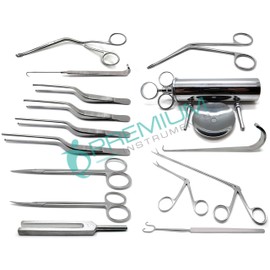 15 Pcs ENT Alligators Scissor Tweezer Retractors Syringe Forceps Instruments