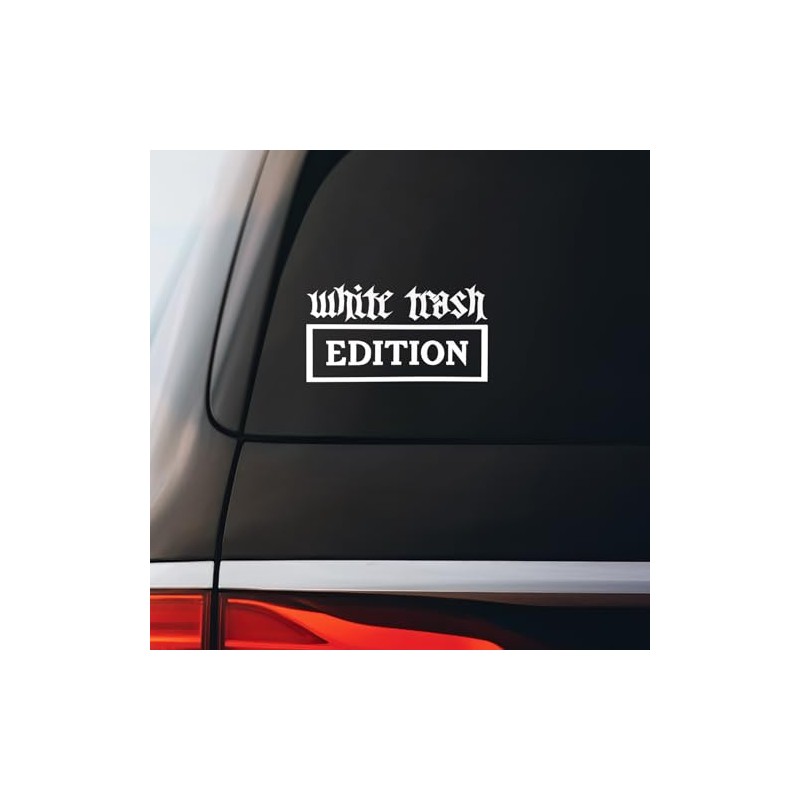 White Trash Edition Sticker Decal Notebook Car Laptop 5.5"x3.25" (White)