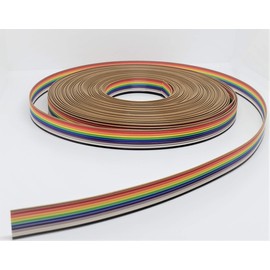 Pc Accessories - Connectors Pro IDC 10P Rainbow Color 50 Feet Flat Ribbon Cable for 2.54mm 0.1” Spacing Connector 10C 50’ (10P-50FT)