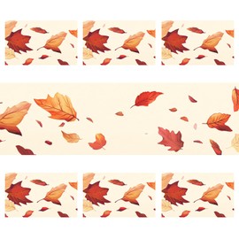ANNA QUEEN Falling Leaves Table Runner and Placemats Set of 6, 13"x72" Table Runner with 12"x18" Placemats, Thanksgiving Autumn Leaf Dining Set for Holiday Table Decor