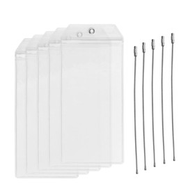 5Pack Cruise Luggage Tags,PVC Holders Fitting for Printing Label Tags, Waterproof with Resealable Zipper & Steel Loops