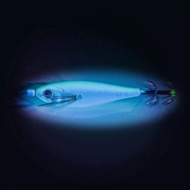 Mr.Musurok White Fish Luminous Squid Hook Deep Sea Glow Underwater Catch Fishing Lure NEW