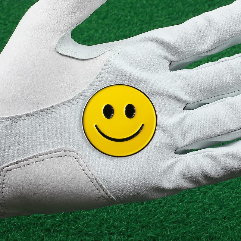 Adhere Golf Ball Markers Unique Soft Enamel Smile face Golf