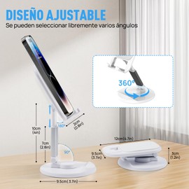 LUMOKU Soporte para Celular, Base para Celular Ajustable y Giratorio, Soporte Plegable Antideslizante para Celular, Compatible con Celulares y Tabletas de 4-10 Pulgadas