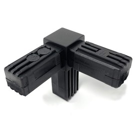 Design61 5x Connector for Square Pipes with Outlet Pipe Connector 90° 20 x 20 x 1.5 mm