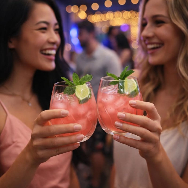 Oojami 40 Pack Stemless Plastic Wine Glasses 12 oz -