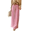 Acelitt Women's Casual Striped Loose Wide Leg Pants Drawstring Elastic
