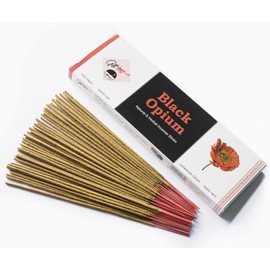 Giftbrit Black Opium Natural & Herbal Incense Sticks 100 Sticks With 1 Incense Holder For Meditation, Yoga, Church, Relaxation, Healing and Positivity