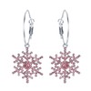 EVER FAITH Snowflake Earrings Austrian Crystal Winter Snowflake Hoop Pierced