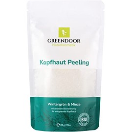 GREENDOOR Scalp Peeling Winter Green Peppermint 220 g Against Dry Stressed Scalp, Hair Follicles Are Better Blood Supplied, Hair Growth Naturally Promoted, Natural Cosmetics Hair