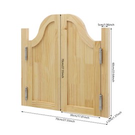 Swing Solid Wood Partition Door, Auto Close Swinging Doors with Hinges, Half Waist Door for Kitchen, Shop Entrance, Bar Pub, Indoor Partition (Burlywood, 27.55 * 27.55in)