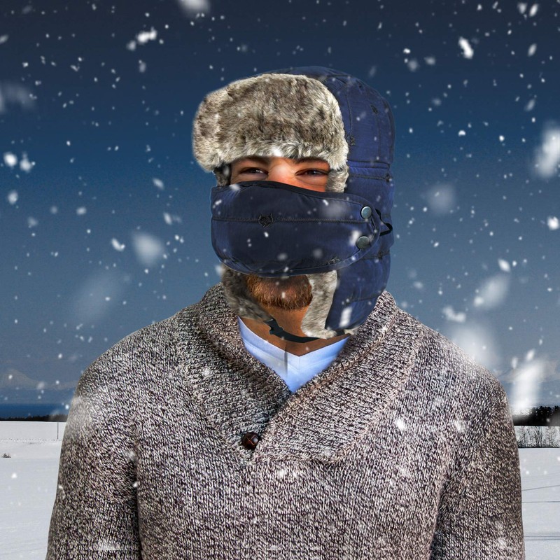 Unisex Trooper Hat, Warm Thick Winter Hats Ear Flap Trapper