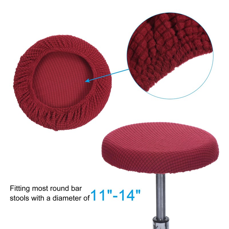 PATIKIL 11" Round Bar Stool Cover, 2 Pack Washable Elastic