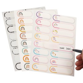800PCS Name Tag Stickers for Daycare, Write-On Waterproof Bottle Labels, Reusable Self-Laminating Self-Adhesive Tag Stickers for School Essentials