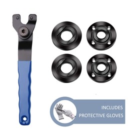 Grinder Wrench Grinder Shaft Nut 5/8-11 4 Pcs Compatible with Makita Milwaukee Dewalt Metabo Grinder Parts Bosch Ryobi Black Decker 4.5Inch 5Inch Protective Gloves Included