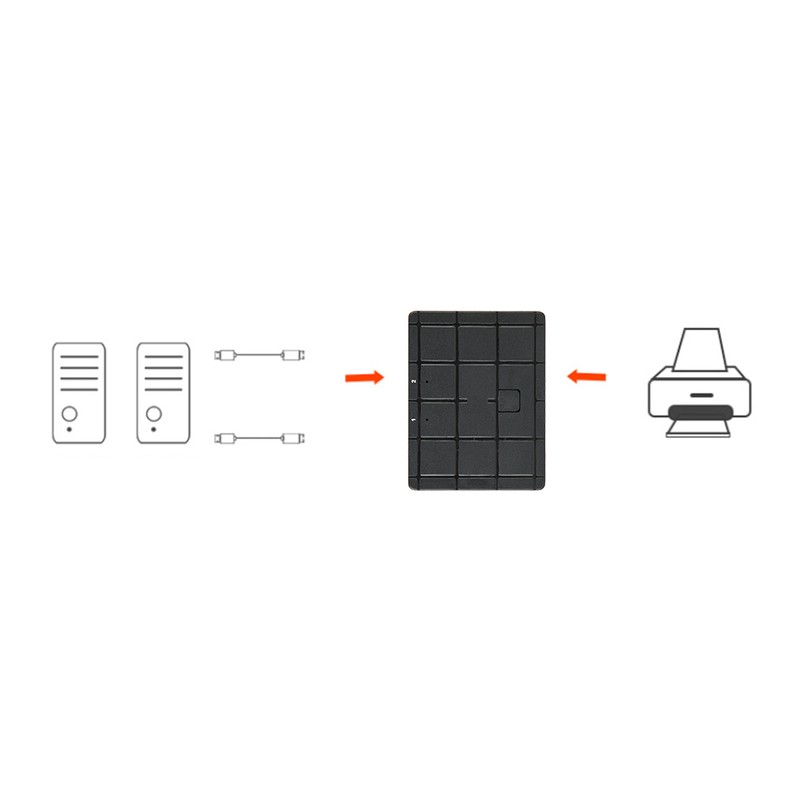 2-Port Switcher 2-in 1-out Converter USB Printer Computer Sharing U
