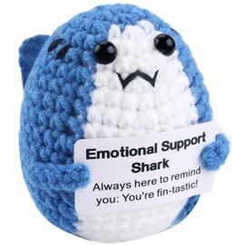 Lestp Funny Gifts Women Positive Emotional Support Crochet Plush Nuggets Partner Cute Birthday Gift Mini Positive Shark Farewell Gifts Unique Office Car Decor Office Gifts for Coworkers Employees