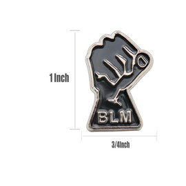 6 Pcs Silver Black Lives Matter BLM Lapel Pins (1 in) UNIA Afro American Fist Black Power pin For Men Women