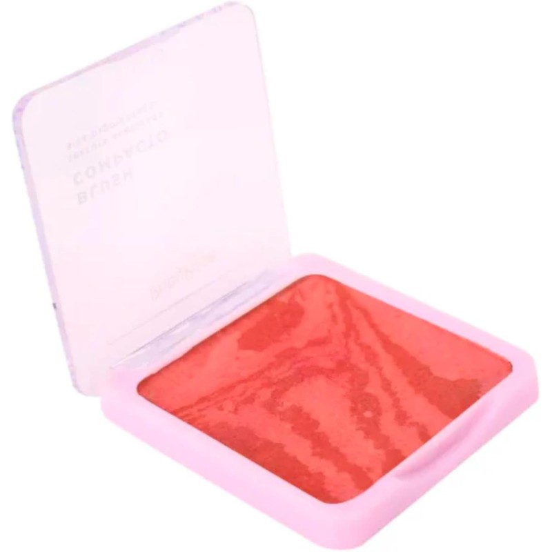 RUBY ROSE Rubor Compacto en Polvo, Tono Naranja, Textura Satinada,