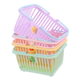 CIYODO Plastic Storage Container for Toys Doll Storage Kids Play Shopping Basket Small Toy Baskets
