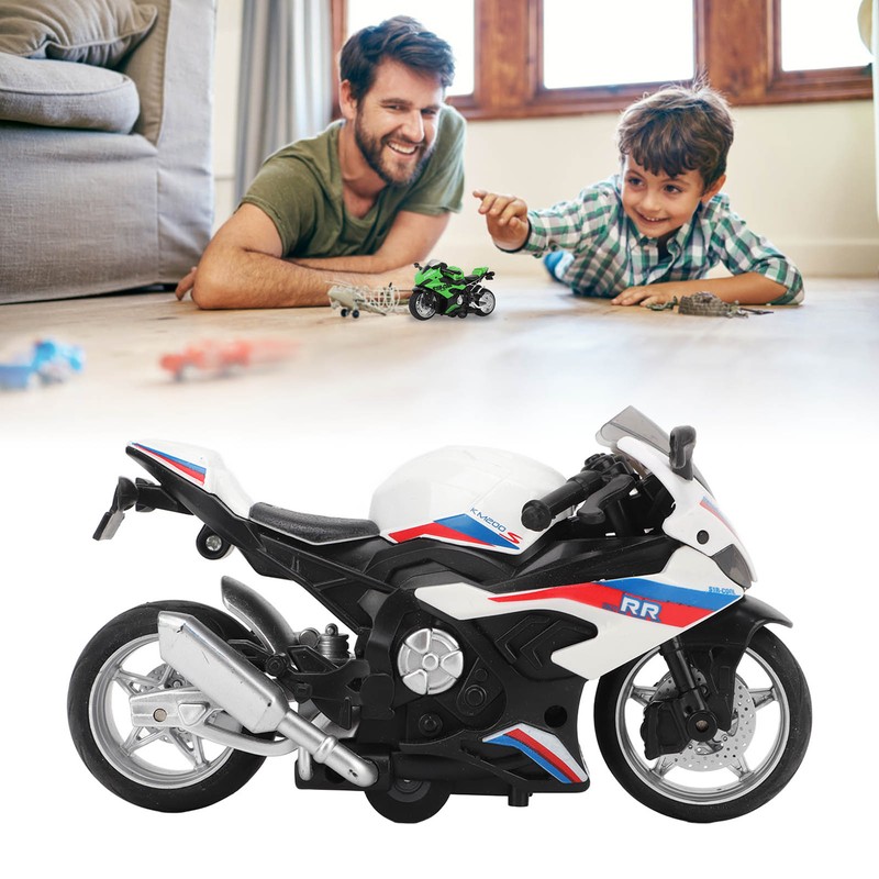 Kids Pull Back Motorcycle Toy Sound Light Effects High Simulation