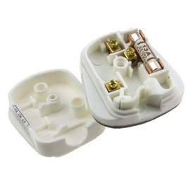AXIOM 13Amp Fused Mains Plug top, UK 3A to BS1363 Mains 3-Pin, White, Single CE Certified (5)