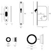 bricoleva.it Sliding Door Lock Set Square with Touch Handle with