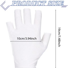 Cotton Gloves, White Cotton Fingerless Gloves for Dry Hands, Moisturising Gloves for Sleeping, Spa, and Sports, 8 Pairs of Breathable with High Elasticity