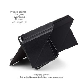 Philbert Danish Design 4-in-1 Tablet/iPad Sun Shade Lux Cover with Built-in Hood - Screen Shade, Privacy, Heat Protection, Contrast Enhancement - Universal Self-Standing Cover for 9,7”-11” - Black